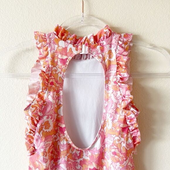 Janie and Jack Floral Ruffle Trim Swimsuit - Picture 7 of 11